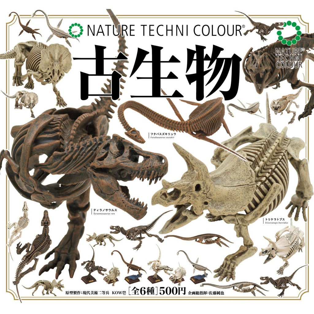 Kitan Kitan Gashapon Mini NTC โบราณ Biological Skeleton ฟอสซิลไดโนเสาร์ Tyrannosaurus Triceratops งู