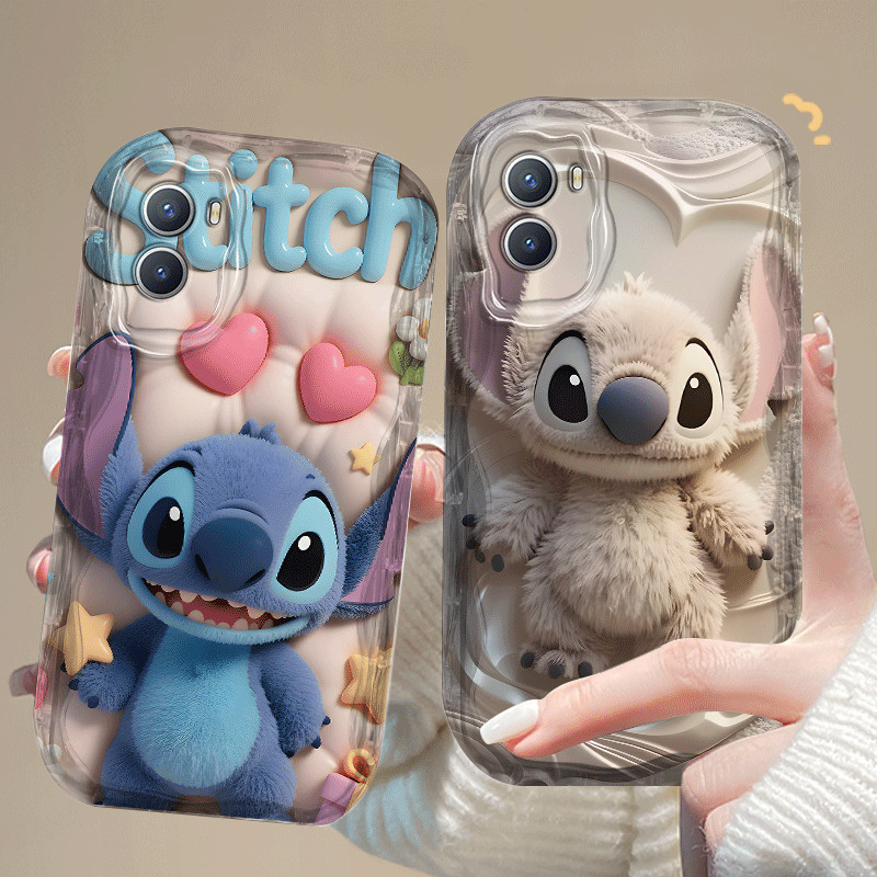 สําหรับ OPPO A57 A77S A76 A36 A77 A74 A95 Narzo 50 45G แฟชั่นน่ารัก Stitch การ์ตูน 2D ซิลิโคนนุ่ม TP