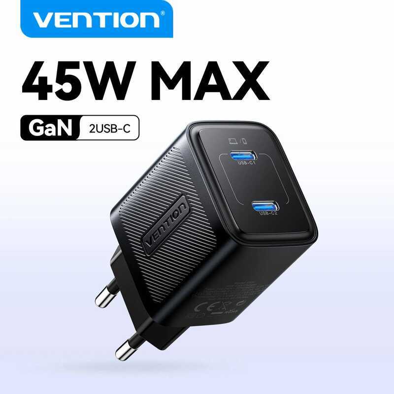 C Vention 45W Gan C Pd3.0 PPS Qc3.0 Fast Charge For Iphone 16 15 14 Travel Phone C For S25 S24 Quic