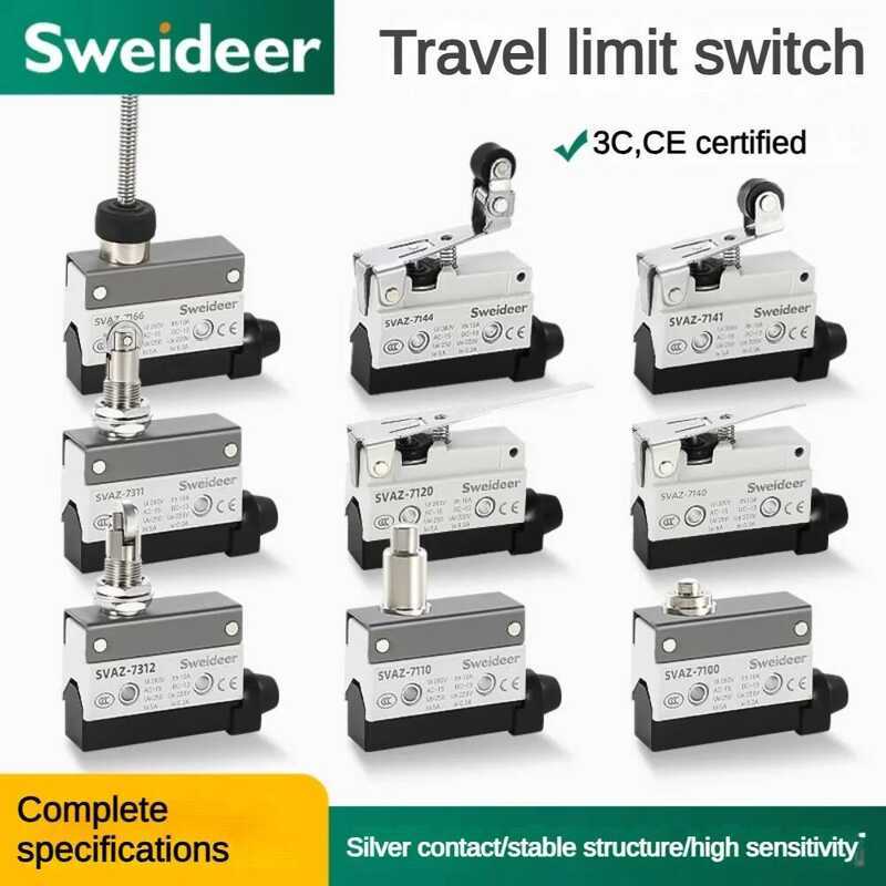 สวิตช์ไมโครกันน้ำ 10A 250V AZ สวิตช์จำกัดระยะแบบเลื่อนขนาดเล็ก คันโยกแบบลูกกลิ้งแนวนอน AZ-7121 AZ-73