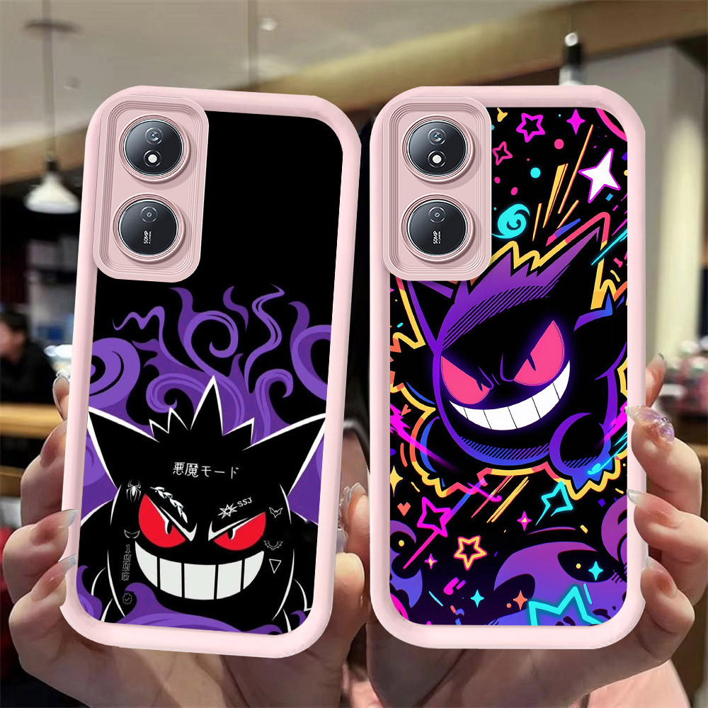 J-1 Pokemon Gengar ดำขาวชมพูเคสโทรศัพท์หรับ OPPO A98 Reno 8T A1 A1X A60 F23 A2X Pro 5G