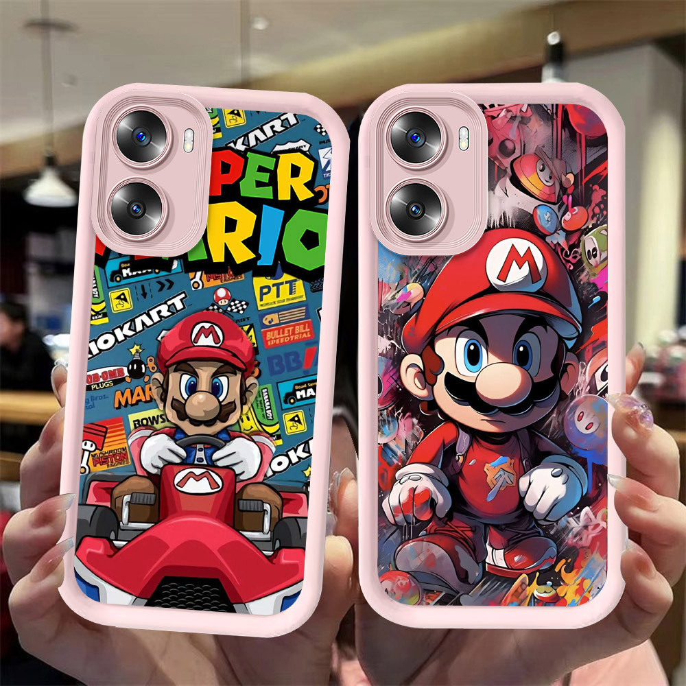 J-34 Mario ดำขาวชมพูเคสโทรศัพท์หรับ OPPO A57 A77S A57S A77 A56S A57E 5G