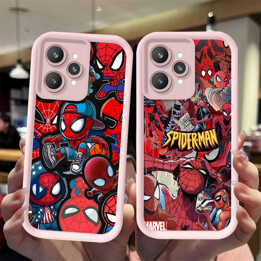 J-4 Spider-man ดำขาวชมพูเคสโทรศัพท์หรับ Realme 9i V23i C35 C31 Q5i 10 V23 5G