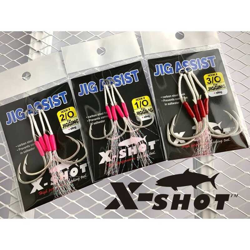เบ็ดจิ๊ก X-Shot 1ซองมี2ชุด 1/O 2/O 3/O 4/O 5/O แบบมีสลิงและไม่มีสลิง Jigging Assist