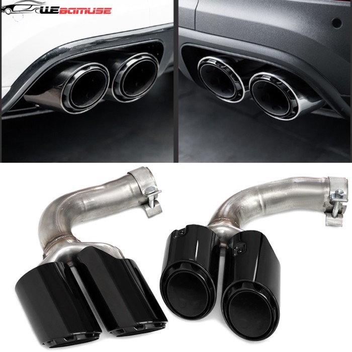 Quad Exhaust Tip For 2018-2024 Porsche Cayenne 9Y0 SUV 3.0  Hybrid Petrol Muffler Tip Tailpipe Exha