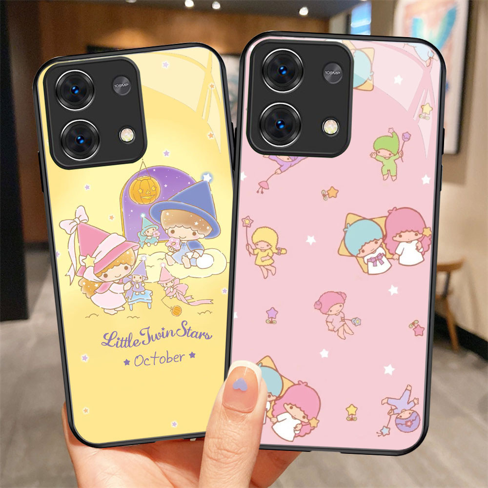 G-19 Little Twin Stars เคสกระจกนิรภัยสําหรับ Redmi Note 13C 13 Pro Plus 5G Case