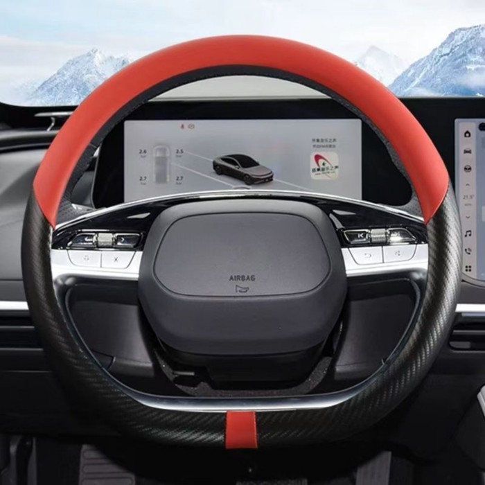 For Xpeng XiaoPeng P7 P7i Steering Wheel Cover Ultra - Thin Micro Fiber Leather Accessories