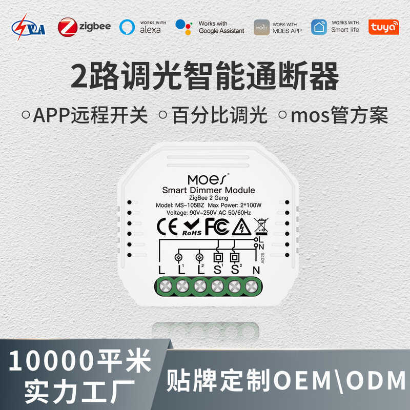 ZIGBEE Dimming Smart Switch app Remote Timing Graffiti Smart Home 2-Channel Switch On-On Module