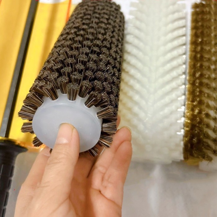 Ski Waxing Roller Brush Polishing Roller Brush Ski Waxing Set, Nylon Brush Horsehair Brush Copper W
