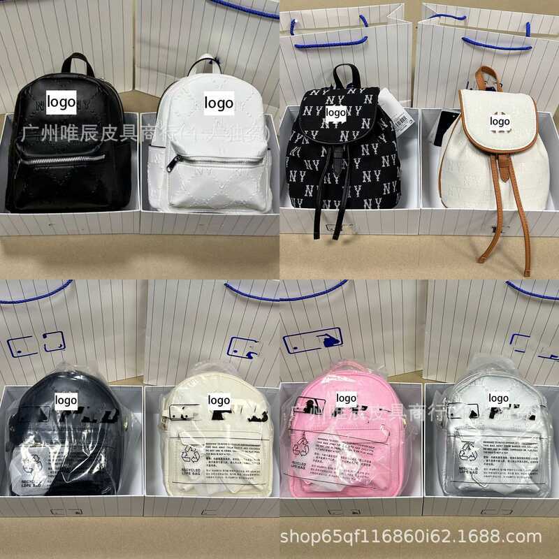 เกาหลีเกาหลี mlb กระเป๋าเป้สะพายหลังเพชร Rhombus Bow Mini กระเป๋าเป้สะพายหลัง NY Full Label พิมพ์กระ