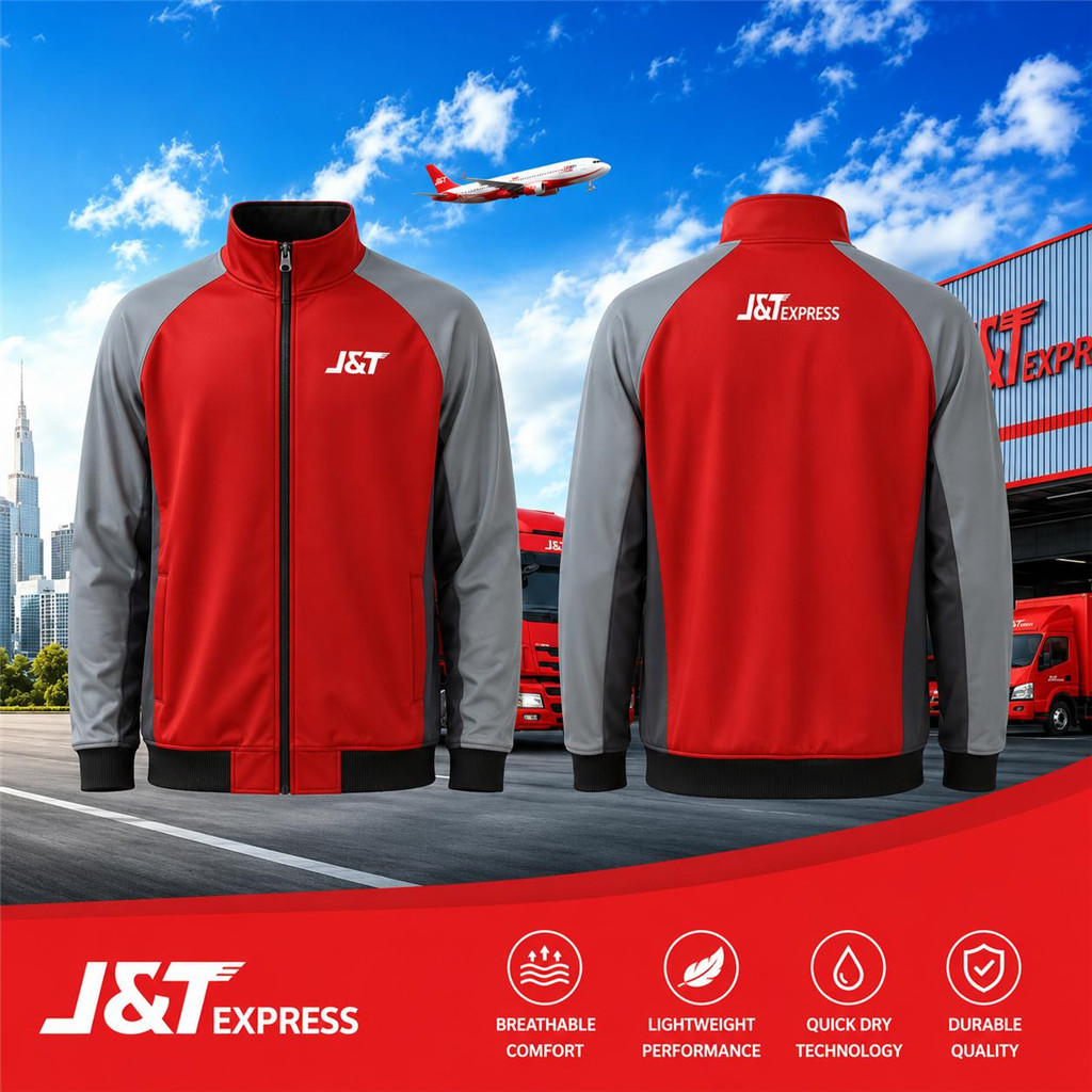 J&T Express,เสื้อแจ๊คเก็ต,เสื้อแจ็คเก็ต,เสื้อ,เจแอนด์ที,แจ็คเก็ต,สกรีน,สกรีนโลโก้,JT,บอมเบอร์ซิปสีแด