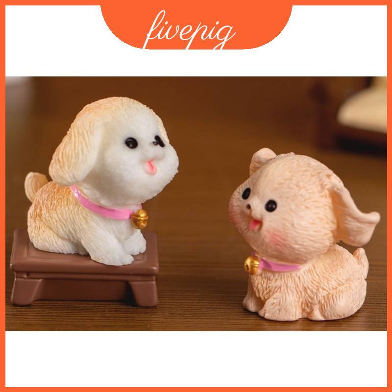 เรซิ่น Mini Charming Dog Figurines Office Desk Decor กล่องสะสมตาบอด