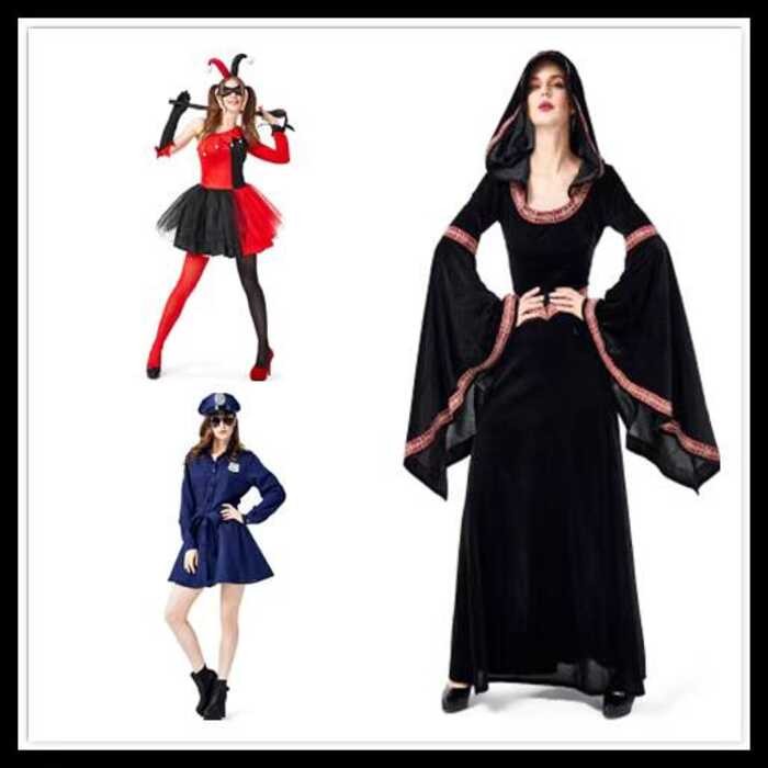 เครื่องแต่งกายcosplay Harley Quinn สำหรับผู้ใหญ่ ในสไตล์ตํารวจและคลอดด์