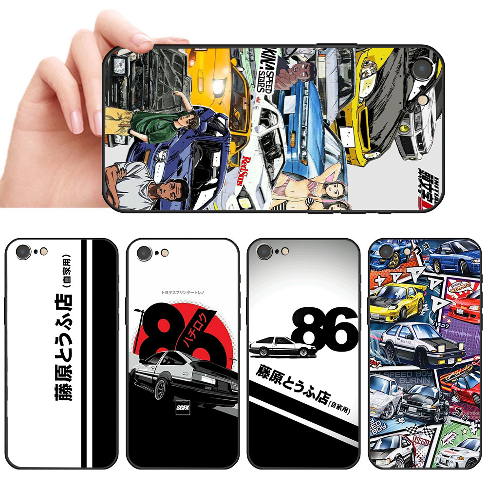 เคสโทรศัพท์สีดําแบบนุ่มสําหรับ iPhone 5 5S 6 6S Plus 7 8 SE SX51 toyota ae86 ปลอก Anti falling เคสโท