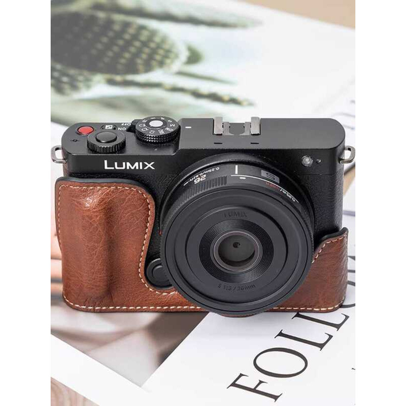 เหมาะสําหรับ Panasonic s9 Handle Base Lumix s5m2 กระเป๋ากล้อง ZS99 เคสหนังป้องกัน tz99 กระเป๋าเก็บ C