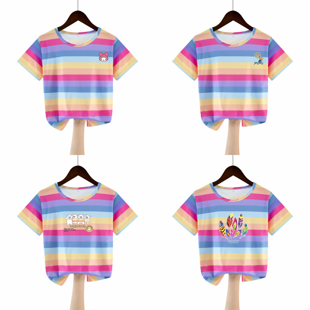 Cozy Teen Short Sleeve T-shirt คอกลมผ้าไหมน้ำแข็ง สําหรับเด็กผู้หญิงอายุ 8 - 9 ปี