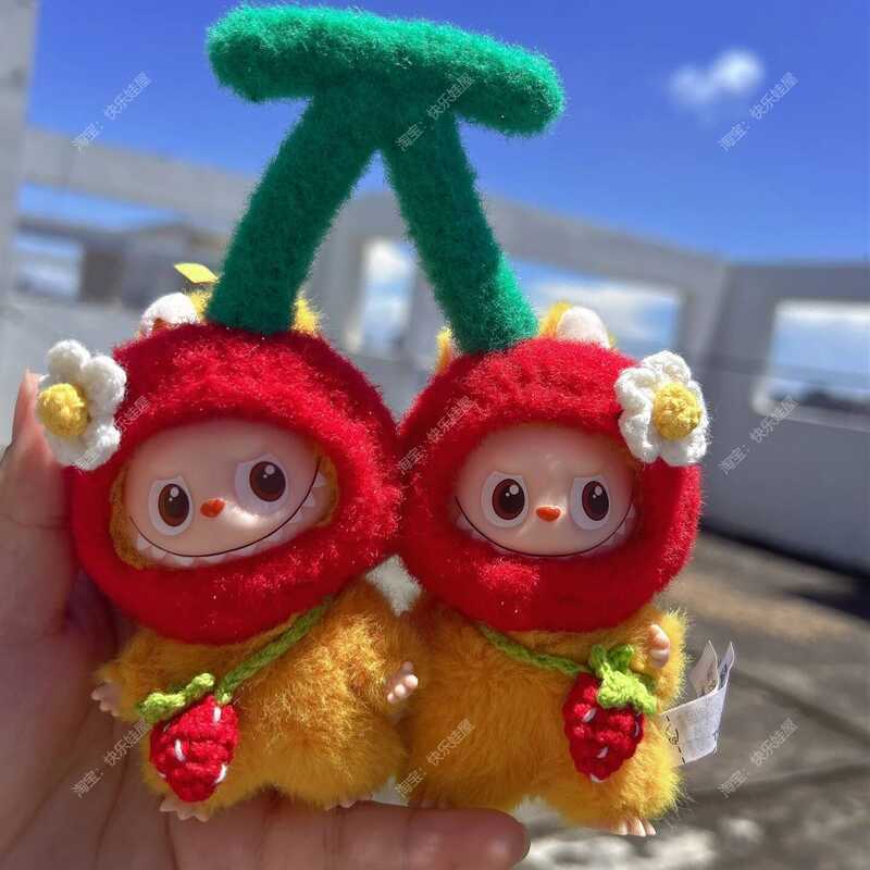 C Only Clothfor Labubu Vinyl Doll Cloth 4.0 Labubu Cherry Doll Cloth 10Cm Mini Doll Hand-Made Doll