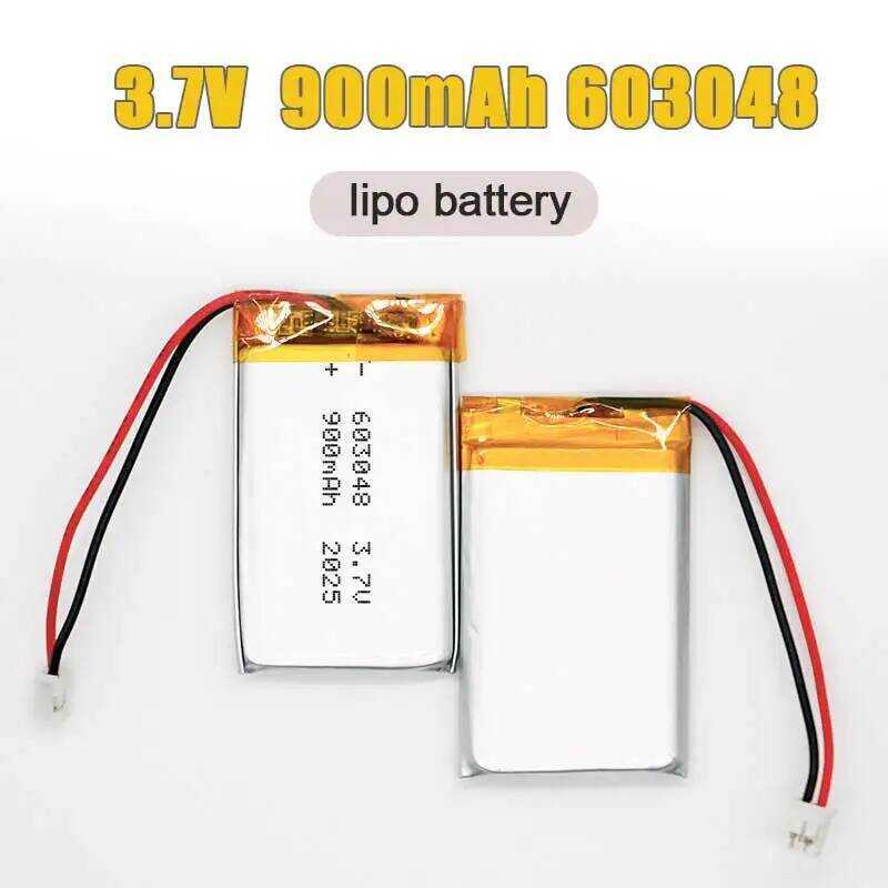 1-10ชิ้น 603048 แบตเตอรี่ 3.7V 703048 แบตเตอรี่ลิเธียมไอออนโพลีเมอร์แบบชาร์จไฟได้ 900mAh สําหรับคอนโ