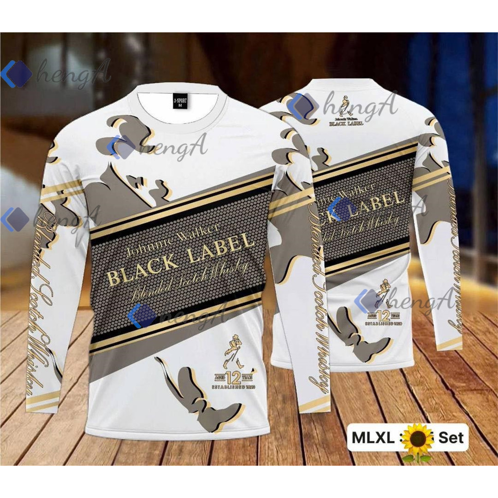 เสื้อกีฬาแขนยาวโลโก้ Johnny Walker Black ยี่ห้อวิสกี้