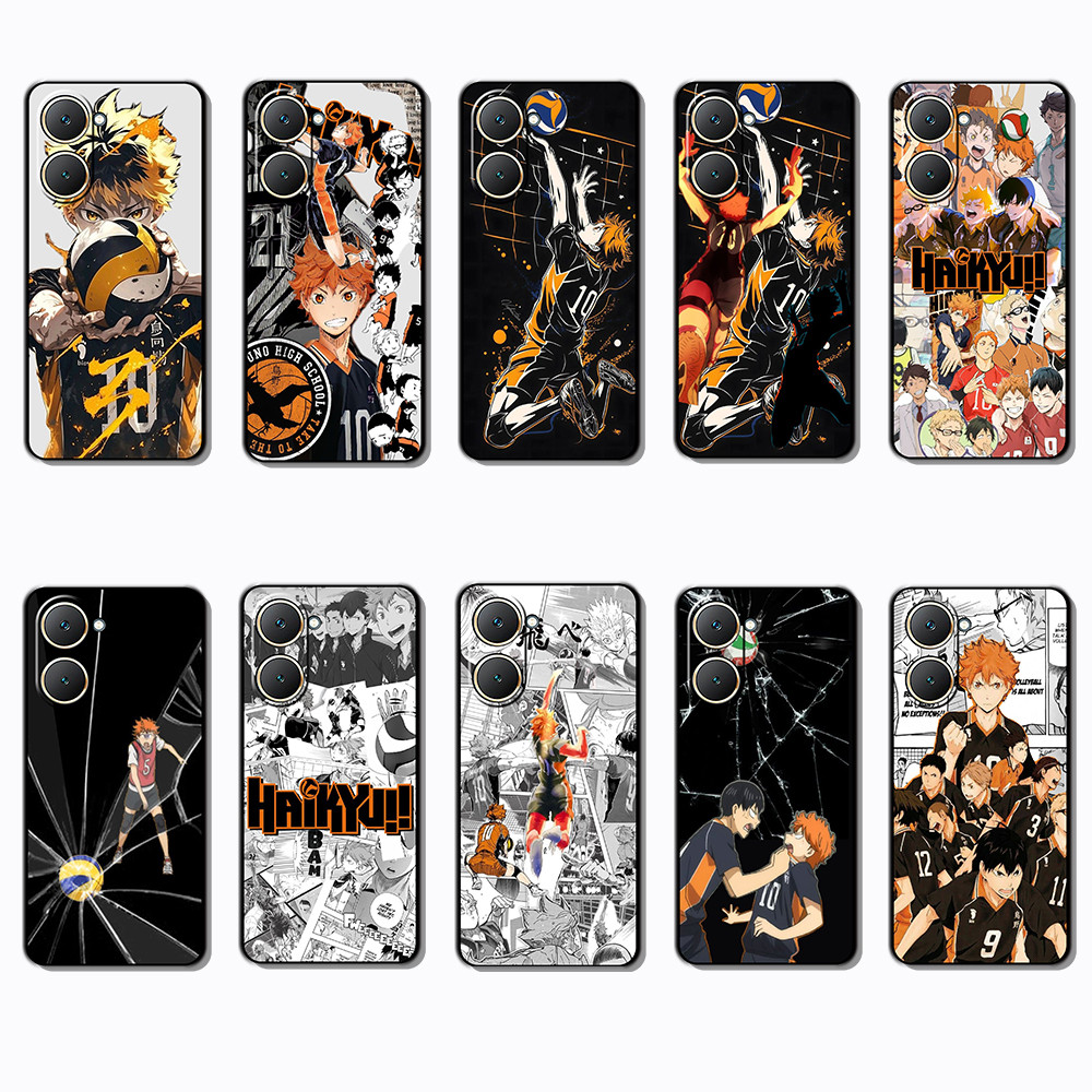Vivo Y03 Y30T Y18 Y18S Y18E T3 Z9 lite Y37M Haikyuu เคสโทรศัพท์สีดํานุ่มแฟชั่น