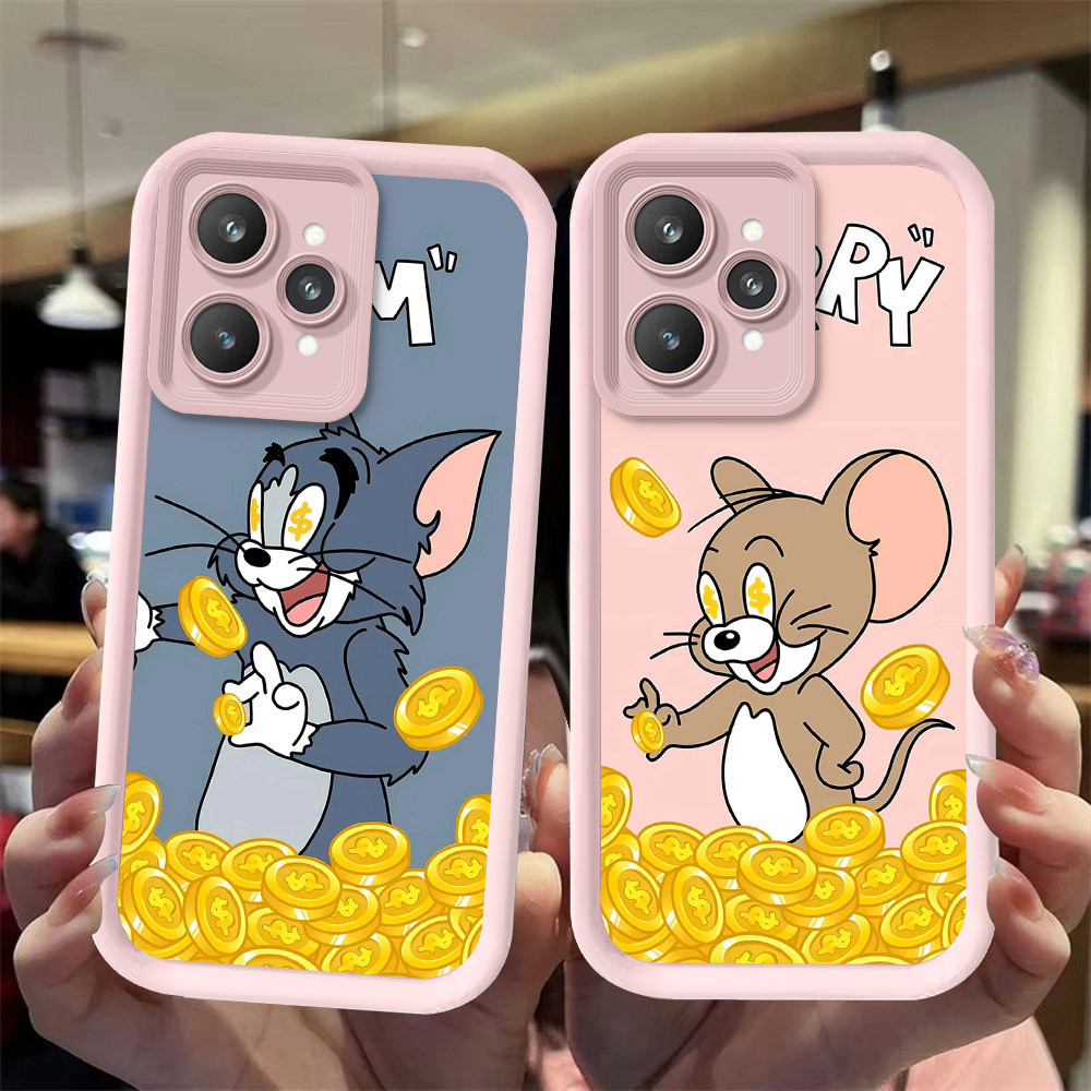 J-27 Cat gold Mouse ดำขาวชมพูเคสโทรศัพท์หรับ Realme 9i V23i C35 C31 Q5i 10 V23 5G