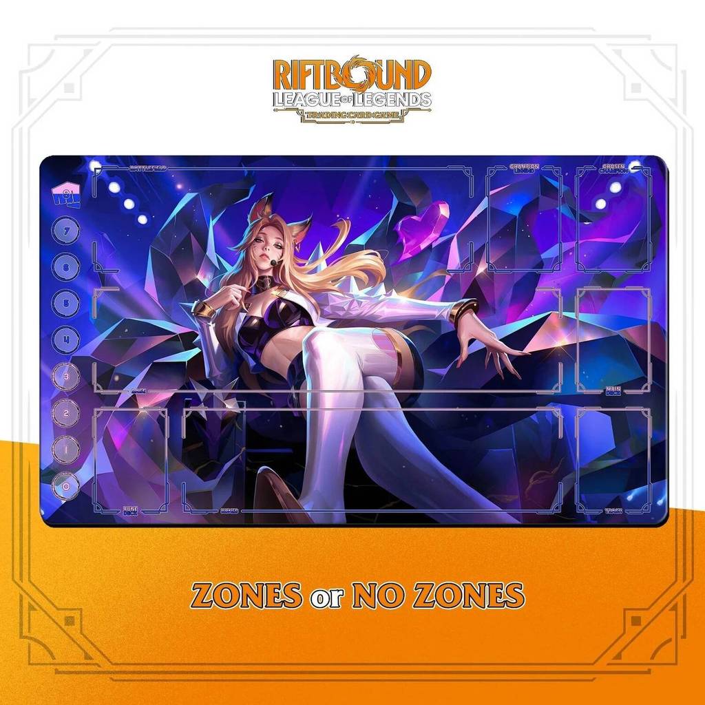 เพลย์แมท RIFTBOUND LOL TCG 24x14" (60*35ซม.) | KDA AHRI - แผ่นรองเมาส์การ์ดต่อสู้อนิเมะ Stitching ED