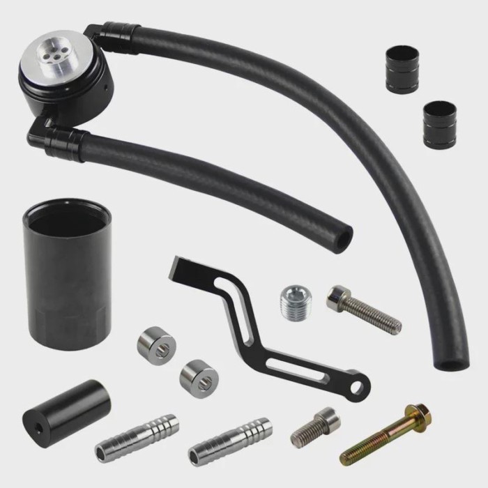 Oil Catch Can Billet 2011+ Black For 6.4 392 HEMI Charger Challenger 300 Fully Assembled W/braided