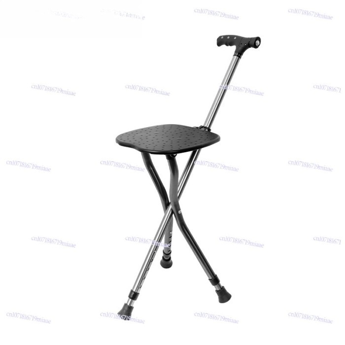 Portable seat, cane stool, three-legged cane stool, crutches, lighting, foldable massage stool surf