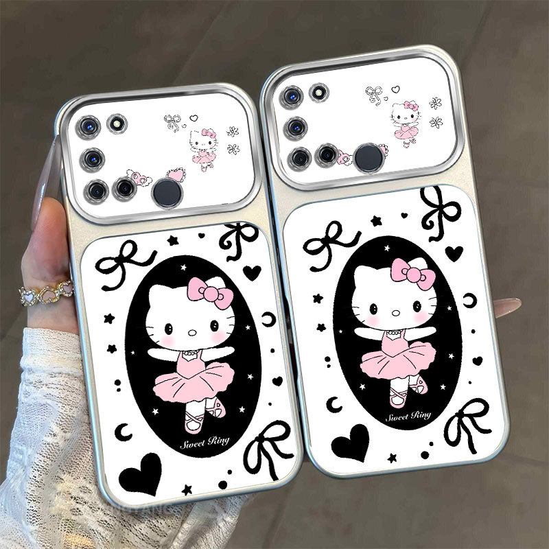 เคสสําหรับRealme 7i C17 Large Window Matte Advanced Silicone anti drop soft Caseพร้อมรูปแบบสาวบัลเล่