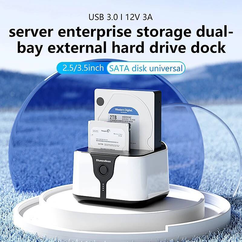 ใหม่ Blueendless 2 Bay HDD กล่อง HDD Docking Station SSD กรณี dual bay offline clone SATA ถึง USB 3.