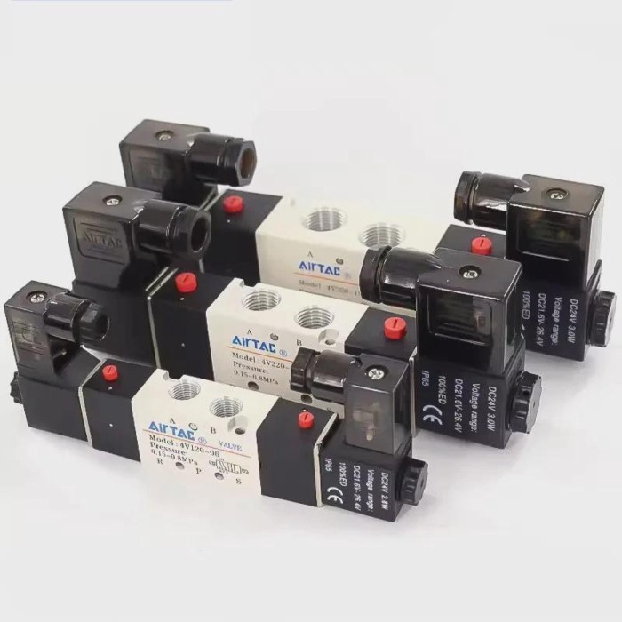 AirTAC 4V120-06 4V220-08 4V320-10 4v420-15 Solenoid Valve Air Valve Two Position Five Way Reversing