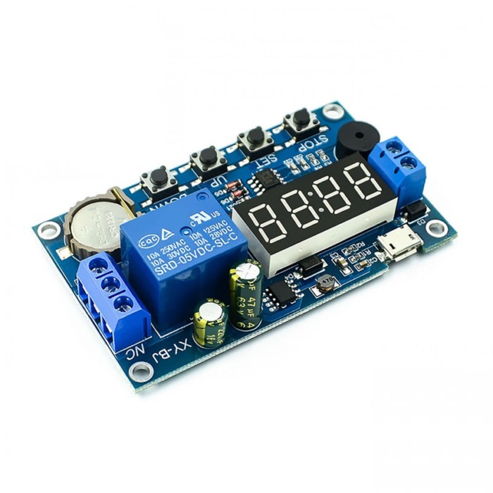 5.0V-60V Timer Relay Delay Module Digital Timer Relay On-Off Controller with Buzzer Alarm, 24H Timi