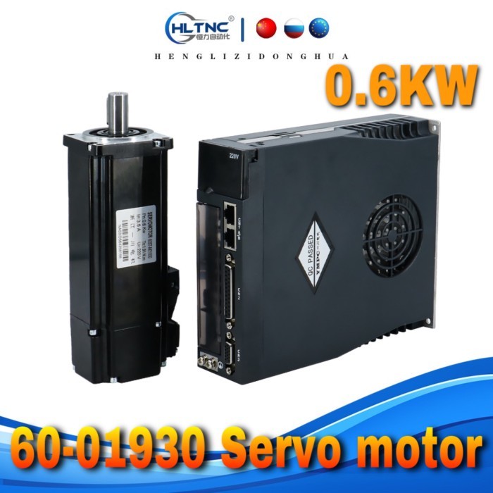 High quality 60ST-M01930 600W 0.6KW 220v AC Servo motor 1.91Nm 3000rpm +AC driver A1-SVD15 +3M powe