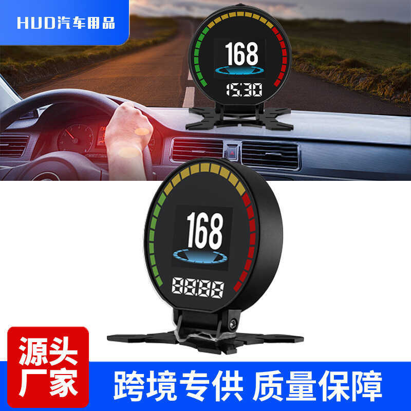 HUD HUD Display P15 รถ LCD นาฬิกาจับเวลาความเร็วอุณหภูมิน้ําความเร็ว OBD2 Universal Multi-Function H
