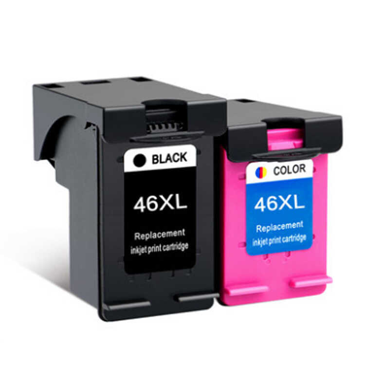 เข้ากันได้กับตลับหมึก Deskjet 46 2020hc ตลับหมึกเครื่องพิมพ์ Deskjet 2520hc ตลับหมึก