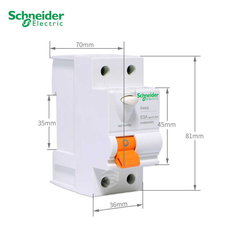 EA9B 2P 25A/30mA/A Type แบบบูรณาการสวิตช์แอ็คชั่นกระแสไฟเหลือ
