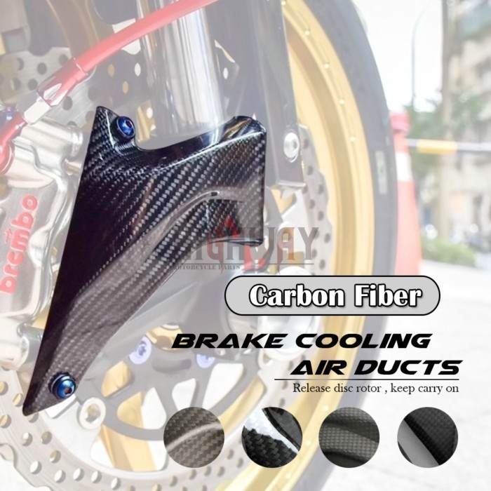 108mm Carbon Fiber Motorcycle Cooling Air Ducts Brake Caliper Channel for Kawasaki Z900 Z750 Z800 Z