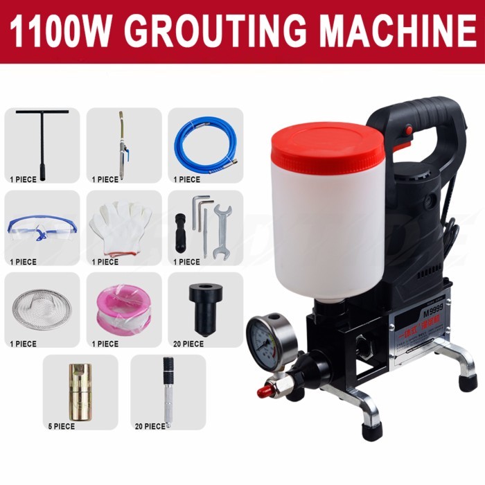 EC-9999 High Pressure Epoxy Grouting Machine 220V/1100W Epoxy/Polyurethane Foam Injection Pump Crac
