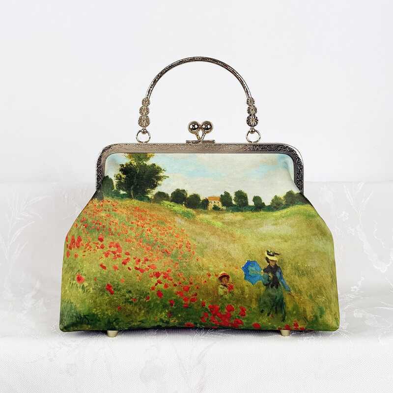 < Master ภาพวาดที่มีชื่อเสียง > Claude Monet Claude Monet Water Lily Water Lilies กระเป๋าผู้หญิงหนึ่