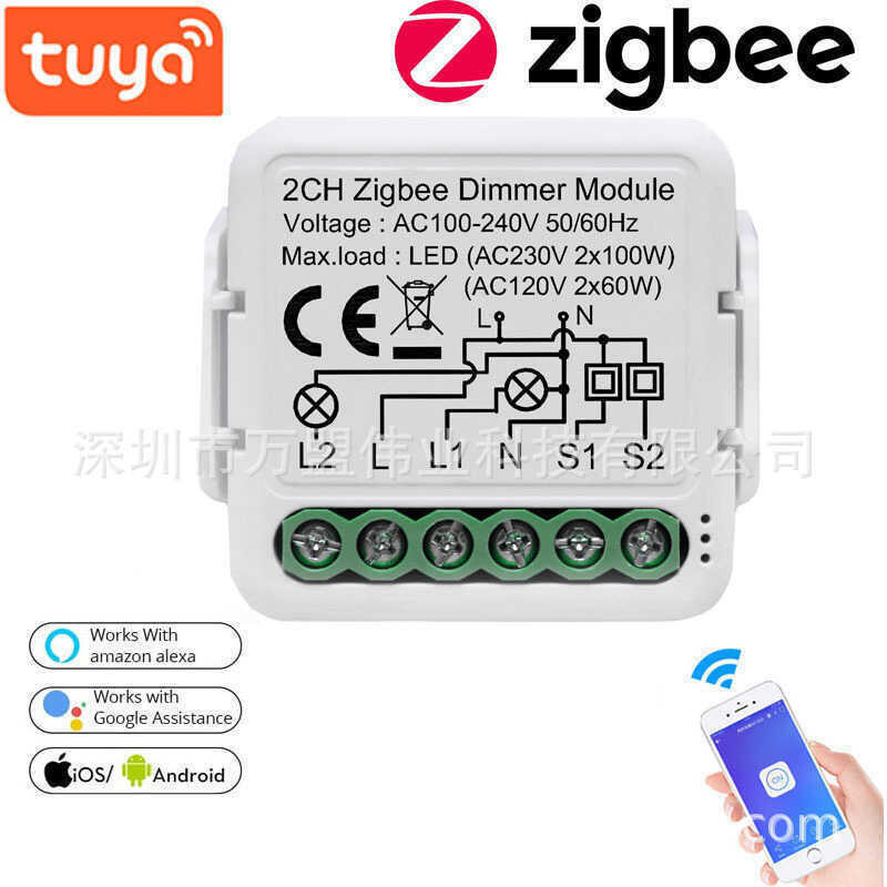 Zigbee อุปกรณ์เปิด-ปิด Zero-Fire อุปกรณ์เปิด-ปิดสองทาง Smart Home Smart Dimmer Dimmer Dimmer