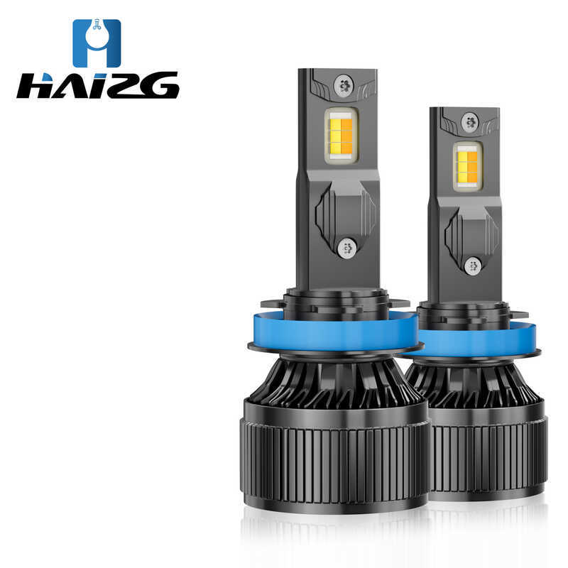 HAIZG Tricolor รถ LED ไฟหน้า C8S ไฟหน้ารถกําลังสูง LED ดัดแปลงหลอดไฟรถยนต์ Super Bright Strong Light