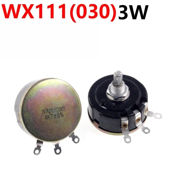 2Pcs WX030 WX111/3W 1K 1K5 2K2 4K7 10K 22K 47K Coil Wound Potentiometer