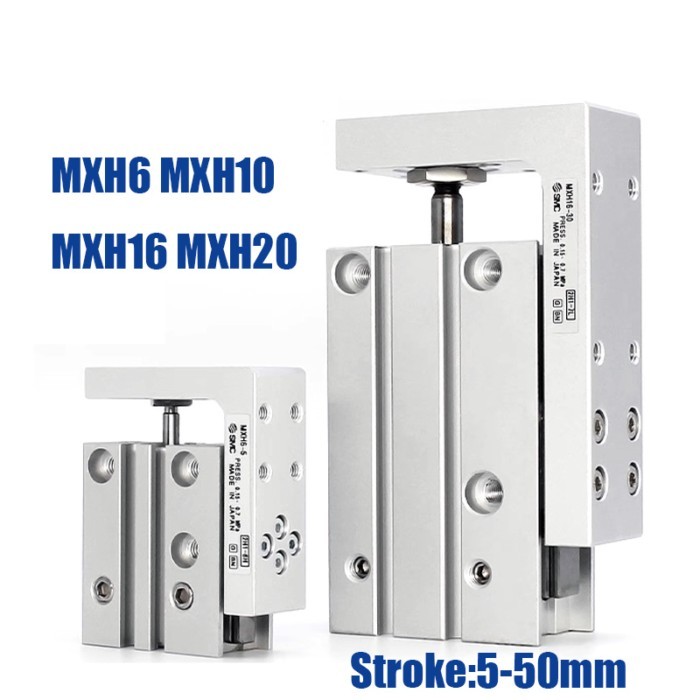 SMC MXH Rail Cylinder MXH6 MXH10 MXH16 MXH20 Precision Pneumatic Air Linear Side Rail Guide Rod Cyl