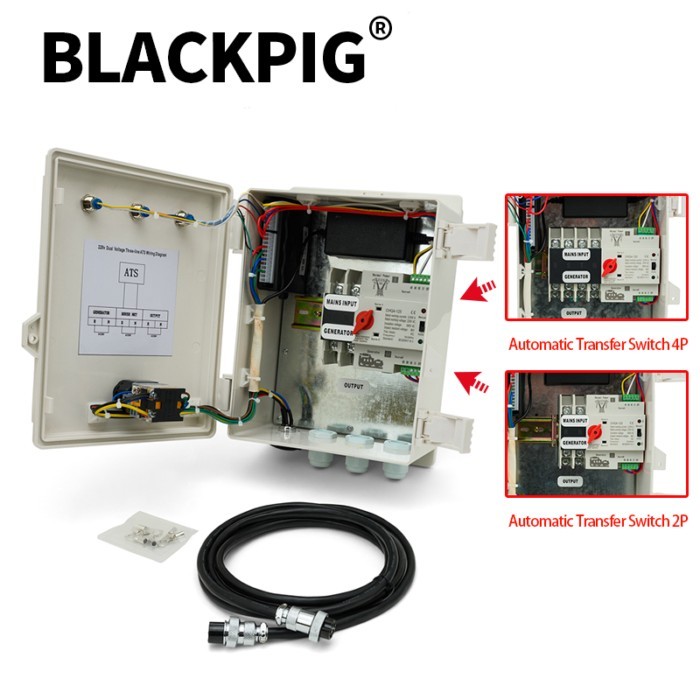10KW 220v 380v Gasolina Diesel Engine ATS Control Box Generator Dual Power Automatic Transfer Switc