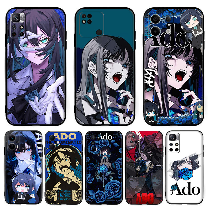สําหรับ Redmi K20 K40 K60 K70 Pro K50 Gaming A3 A3X Cool การ์ตูนอะนิเมะ Ado 9Y5 แฟชั่นสีดํา TPU ปลอก