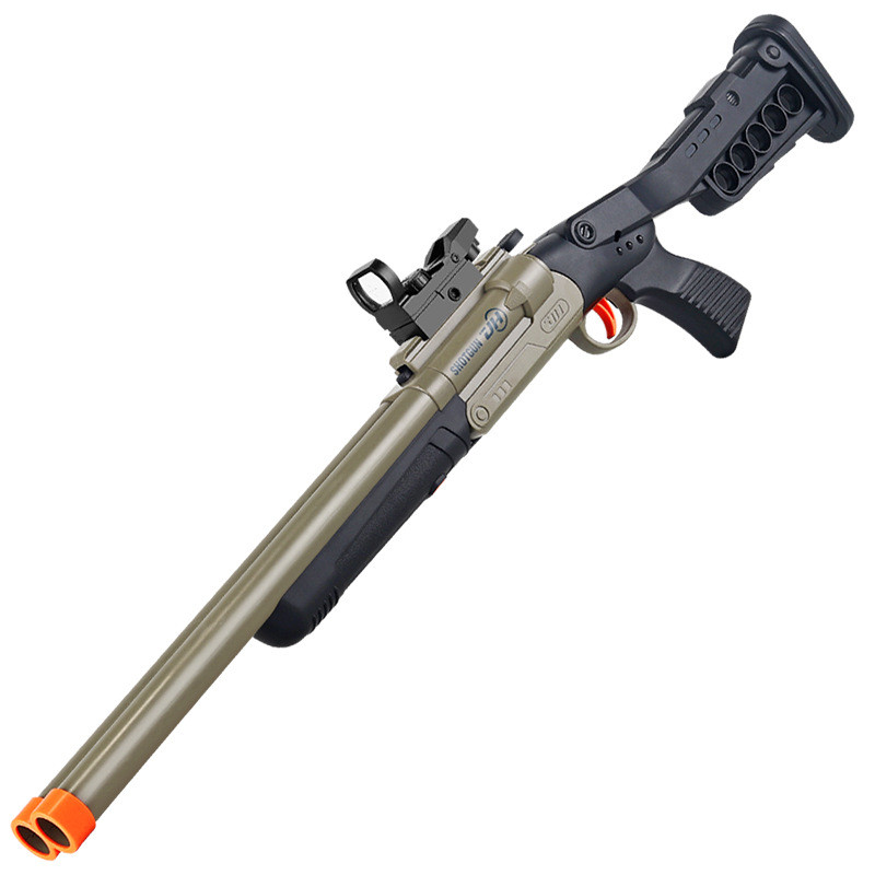 Double Tube Troller Toy Gun Shell ขว้าง Model Firing Soft Shotgun Model