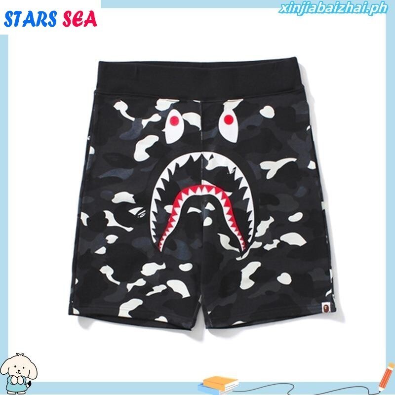 กางเกงขาสั้น BAPE Shark Head Series ออกแบบ 3D พิมพ์ดิจิตอล เหมาะสำหรับทั้งชายหาดและการแต่งตัวลำลอง ส
