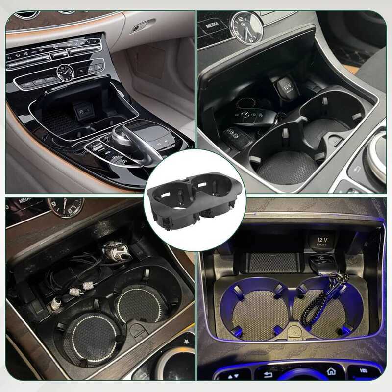 ▥   ที่วางแก้วน้ำในคอนโซลกลางรถยนต์สำหรับ Mercedes Benz C E GLC V G Class W205 W2