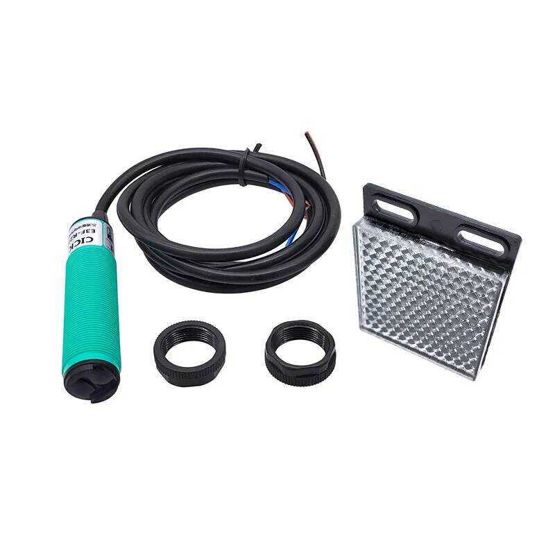 สวิตช์โฟโตอิเล็กทริกแบบสะท้อนแสง E3F-R2N1 พร้อมฟีดแบค NPN PNP DC5-36V ระยะตรวจจับ 2 เมตร ปรับได้ NK/