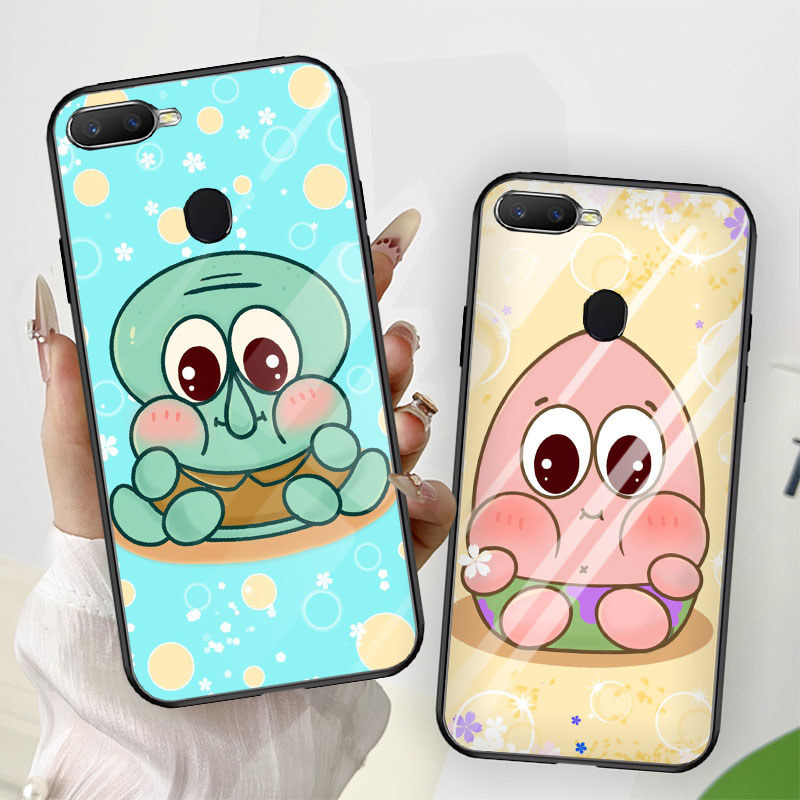 B-29 SpongeBob ปลอกสําหรับ OPPO A3S A12 A12S F9 F7 A11K F5 A5S A7 A12E 2018 Pro กระจกนิรภัย